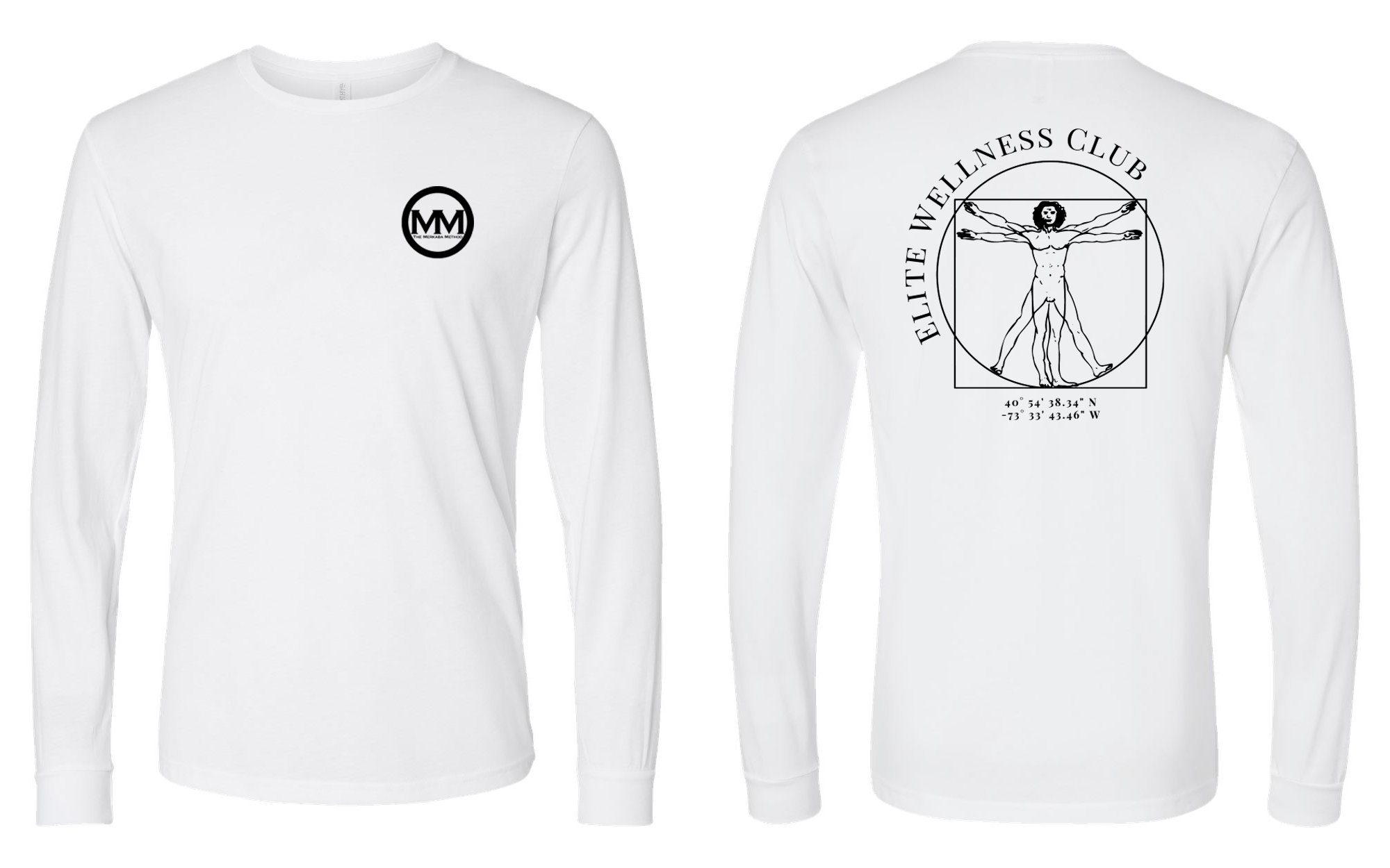 The Merkaba Method Unisex Long Sleeve Tee 6211 White/Black Print