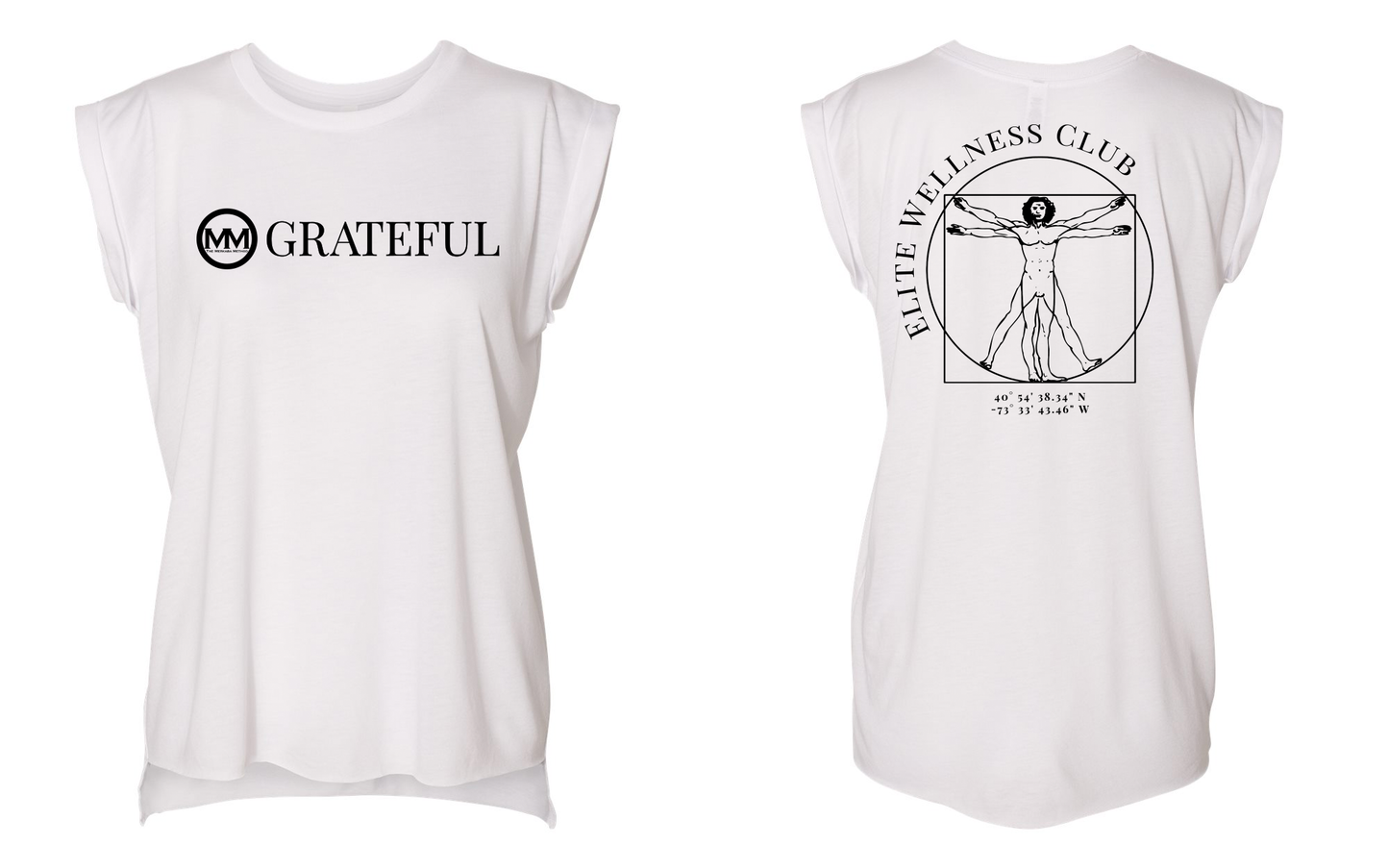 The Merkaba Method Grateful White Women's Muscle Tank 8804