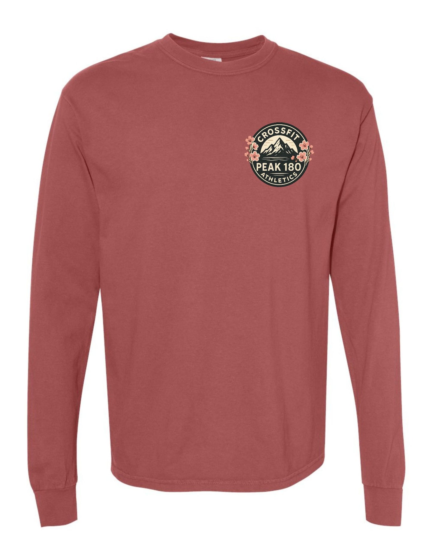 Peak 180 Cherry Blossom Unisex Garment-Dyed Heavyweight Long Sleeve T-Shirt - 6014