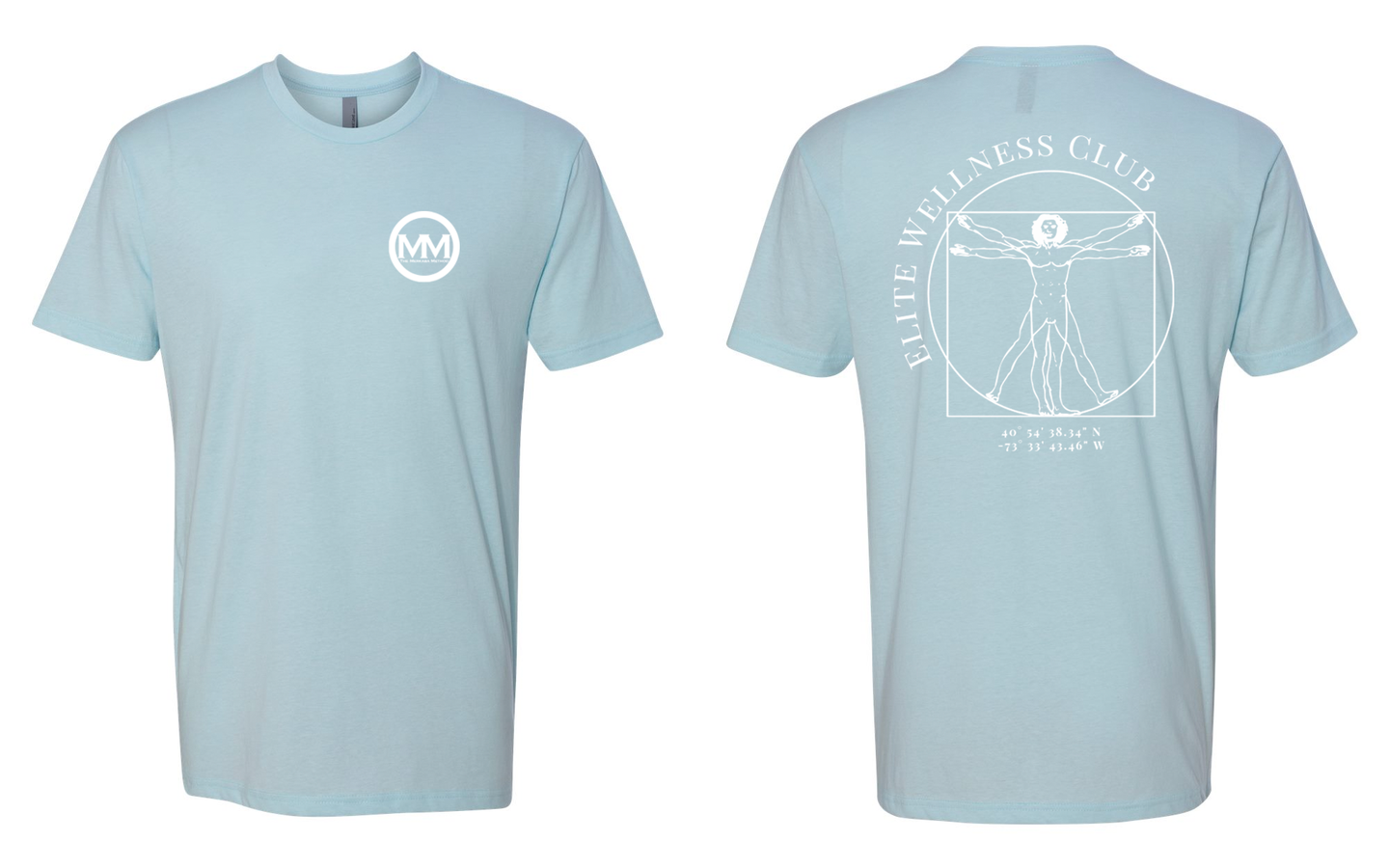 The Merkaba Method Unisex Tee 6210 Ice Blue - White Logo