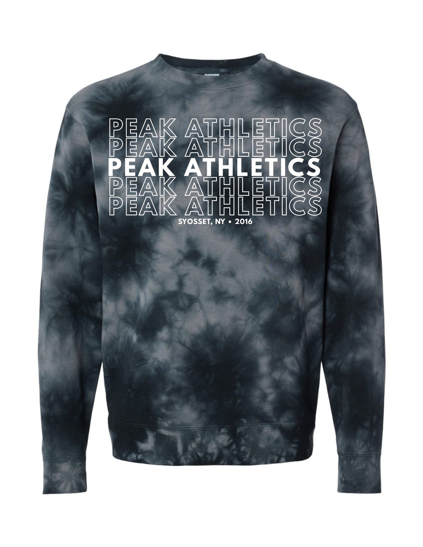 Peak 180 Caps Lock Black Tie Dye Unisex Midweight Tie-Dyed Crewneck Sweatshirt - PRM3500TD