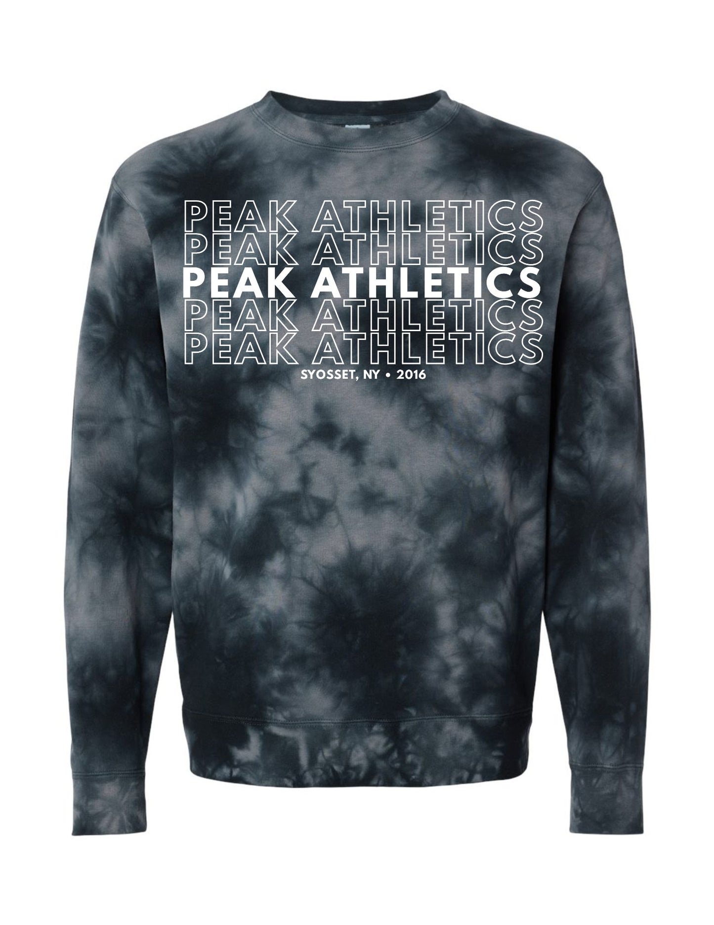 Peak 180 Caps Lock Black Tie Dye Unisex Midweight Tie-Dyed Crewneck Sweatshirt - PRM3500TD