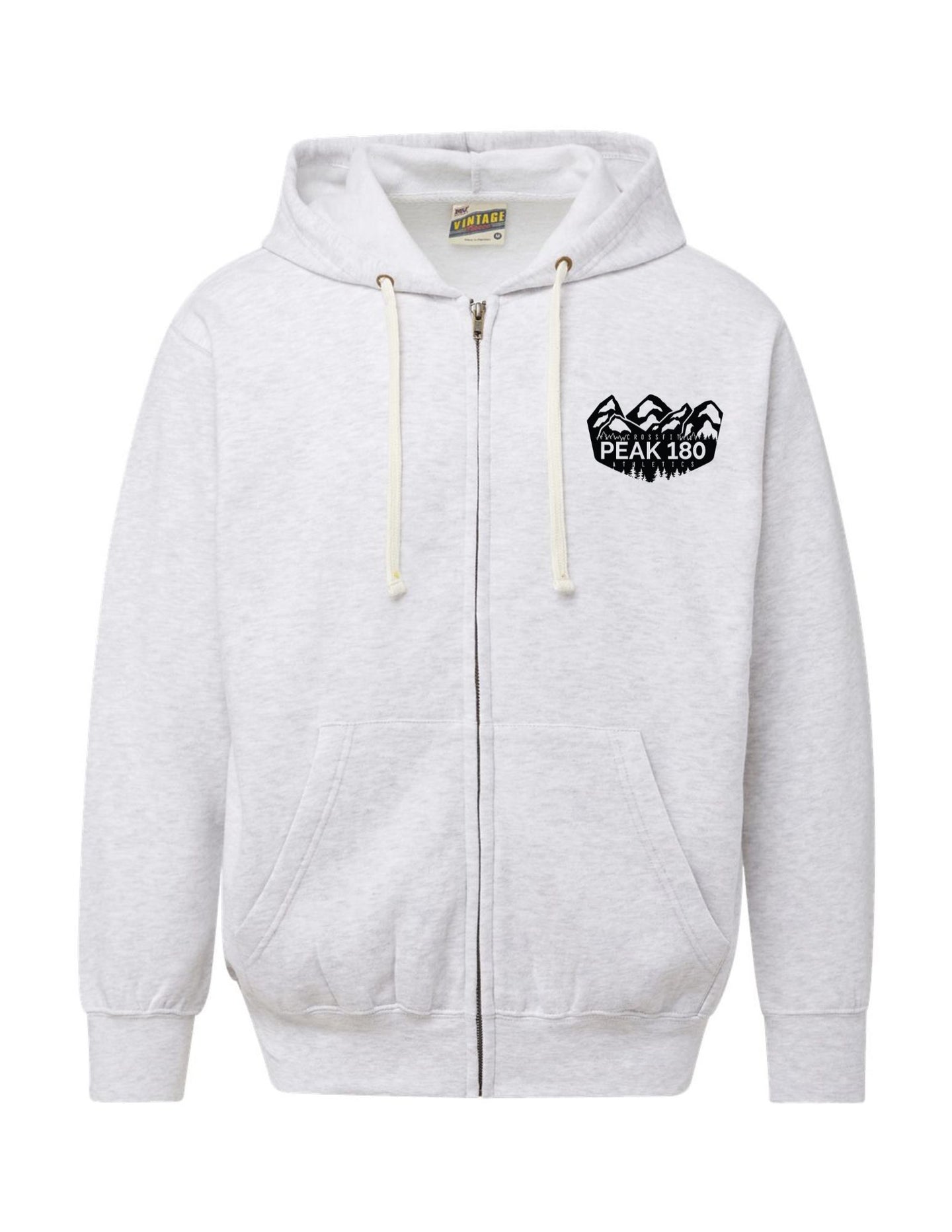 Peak 180 Caps Lock Zip Up Unisex Vintage Fleece Full-Zip Hooded Sweatshirt - 22132