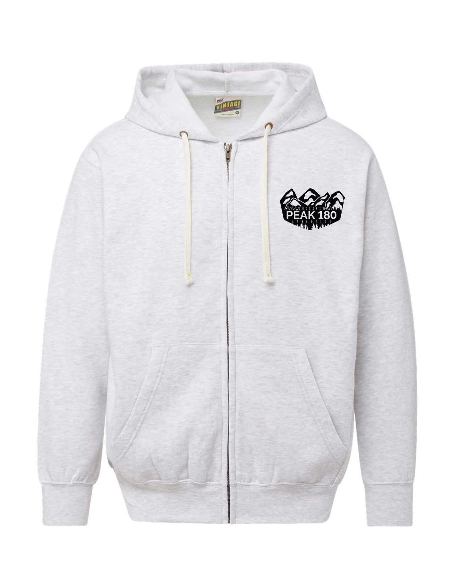 Peak 180 Caps Lock Zip Up Unisex Vintage Fleece Full-Zip Hooded Sweatshirt - 22132