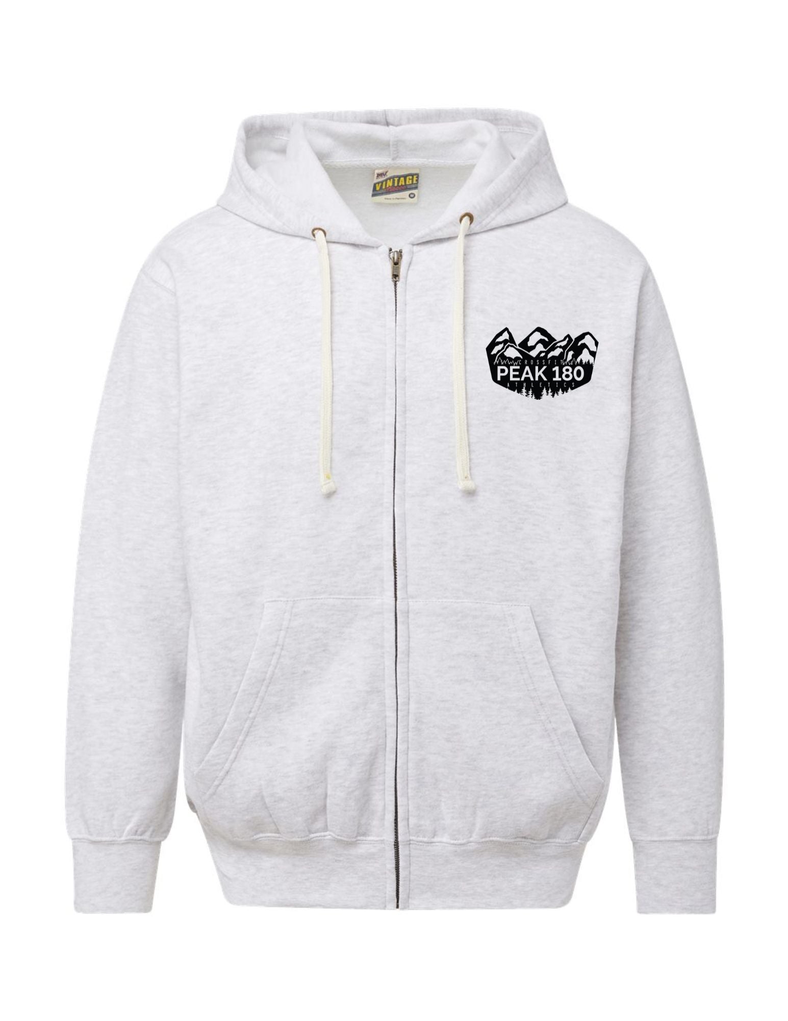 Peak 180 Caps Lock Zip Up Unisex Vintage Fleece Full-Zip Hooded Sweatshirt - 22132