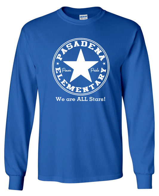 Pasadena Elementary Star Royal Blue Long Sleeve T-Shirt 2400/5400B