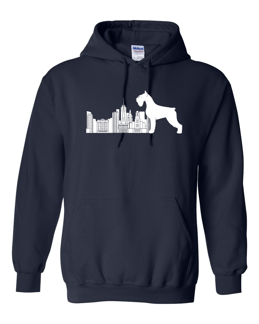 Skyline Giant Schnauzers Logo Only Navy Heavy Blend Hooded Sweatshirt - 18500