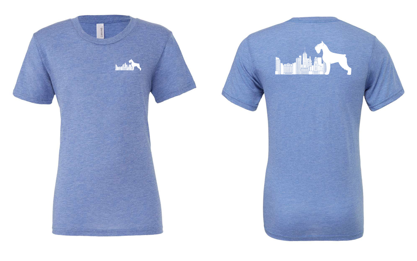 Skyline Giant Schnauzers Logo Only Blue Triblend Tee - 3413