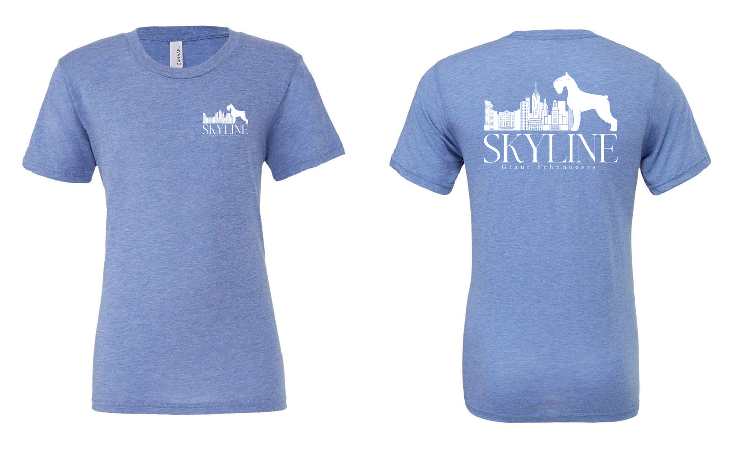 Skyline Giant Schnauzers Blue Triblend Tee - 3413
