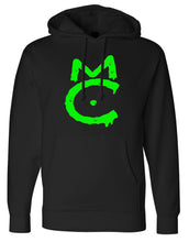 Load image into Gallery viewer, Mutant Cats Heavy Hoodie Green Print

