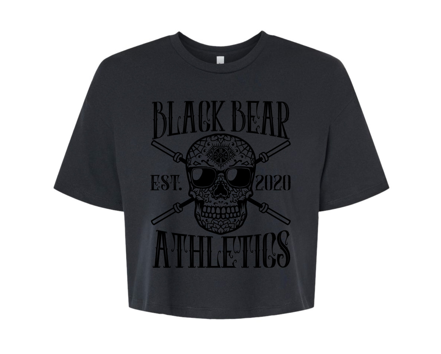 Black Bear Athletics Ladies Crop Tee Death Skull 6482