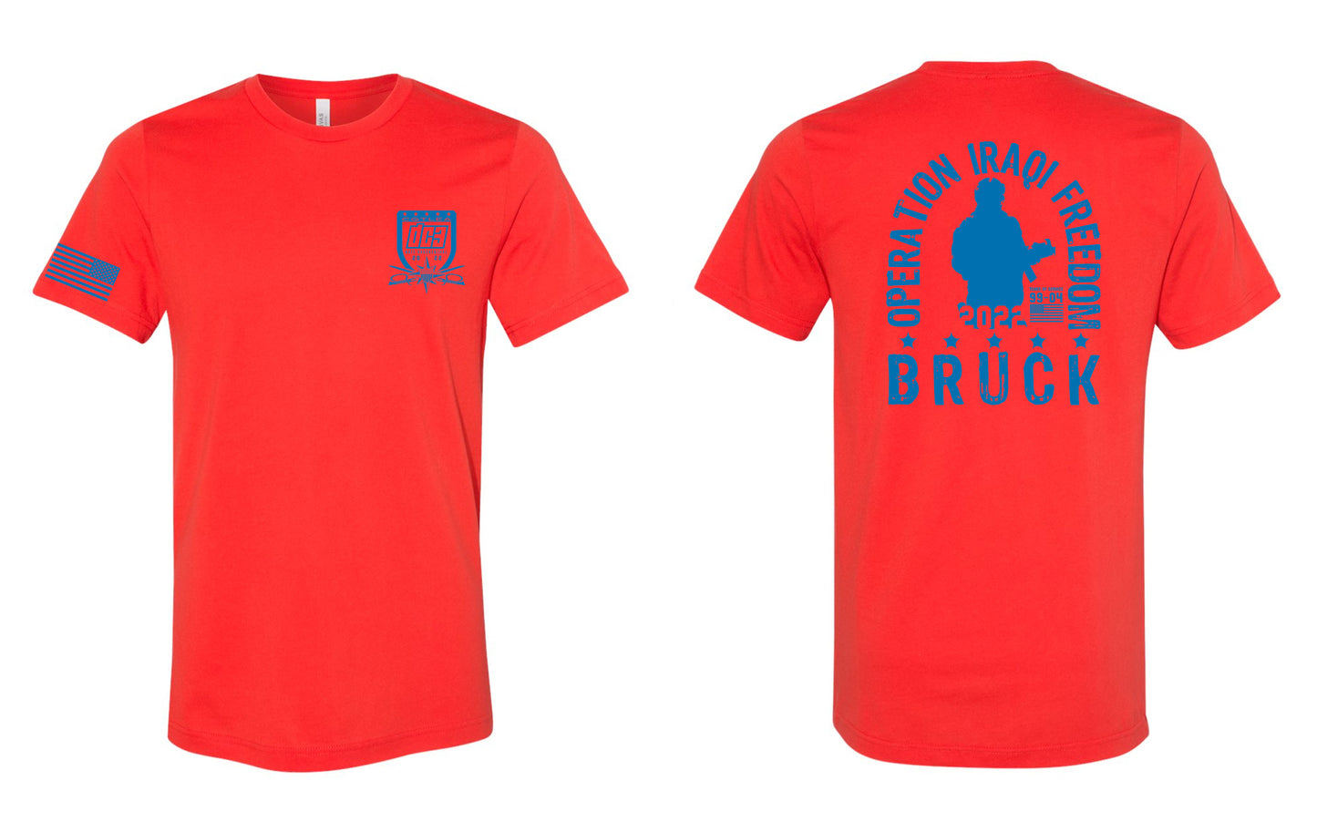 "The Bruck" Poppy Tee With Blue Print