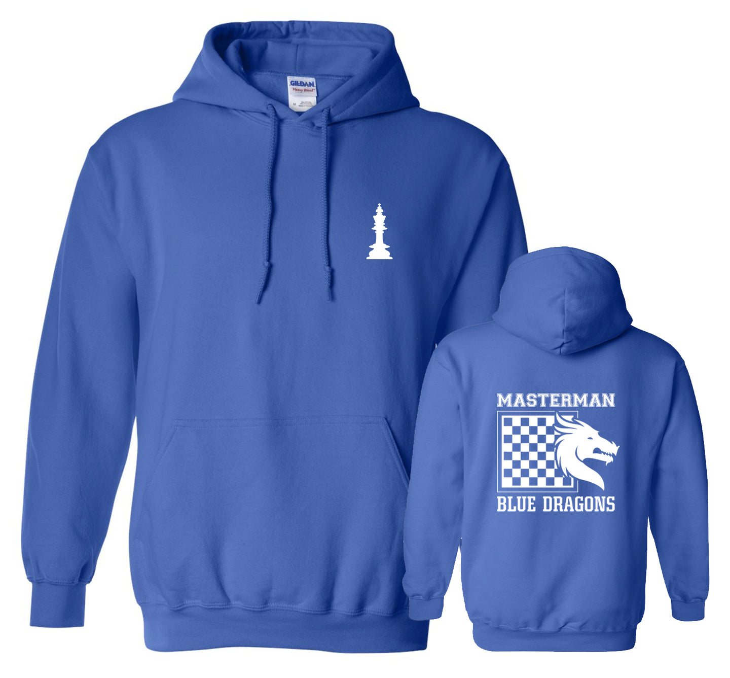 Masterman Blue Dragons Chess Board Hoodie - Royal Blue