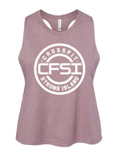 Load image into Gallery viewer, CrossFit Strong Island Ladies Cropped Tank CFSI Circle
