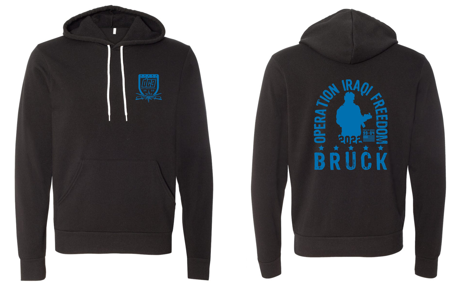 "The Bruck" Black with Blue Unisex Hood