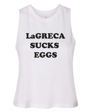 Load image into Gallery viewer, LaGreca Sucks Eggs Ladies Cropped Tank 6682
