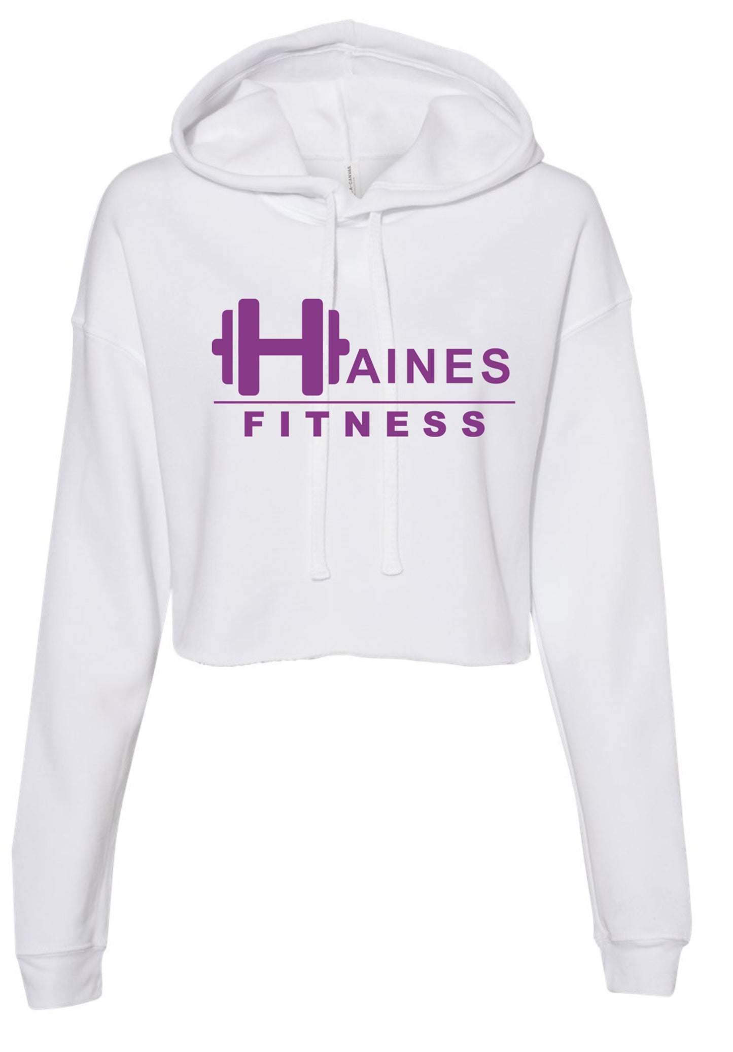 Haines Fitness Ladies Cropped Sweatshirt White 7502