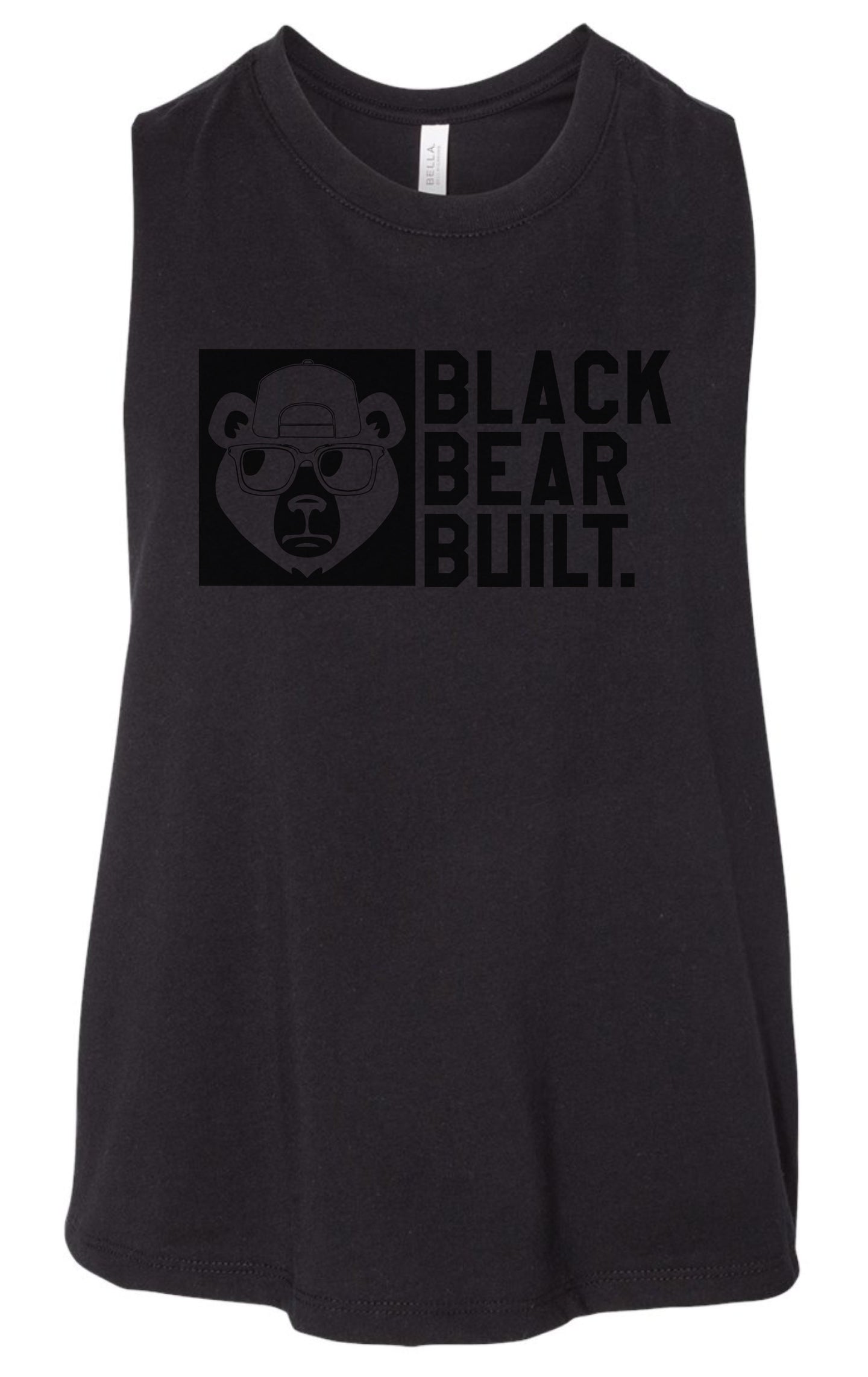 Black Bear Athletics Black on Black Ladies Cropped Tee 6682