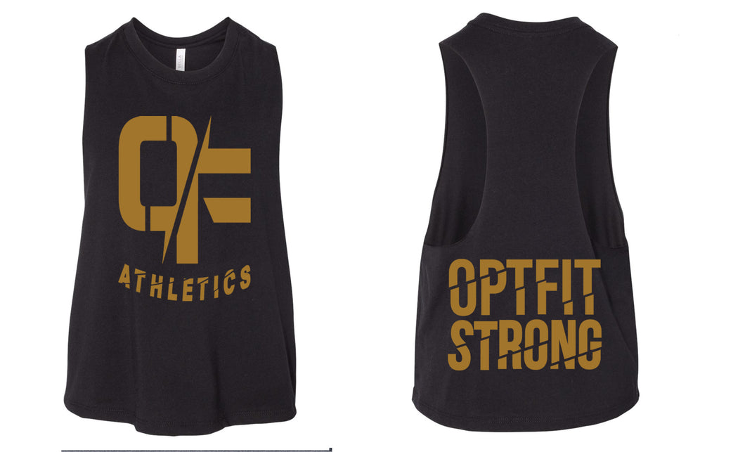 OPT FIT STRONG Gold Cropped Tank 6682