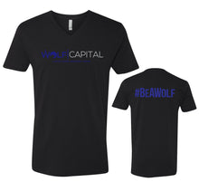 Load image into Gallery viewer, Classic Original Logo Wolf Capital Mens V Neck Tee Design 1
