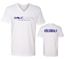 Load image into Gallery viewer, Classic Original Logo Wolf Capital Mens V Neck Tee Design 1
