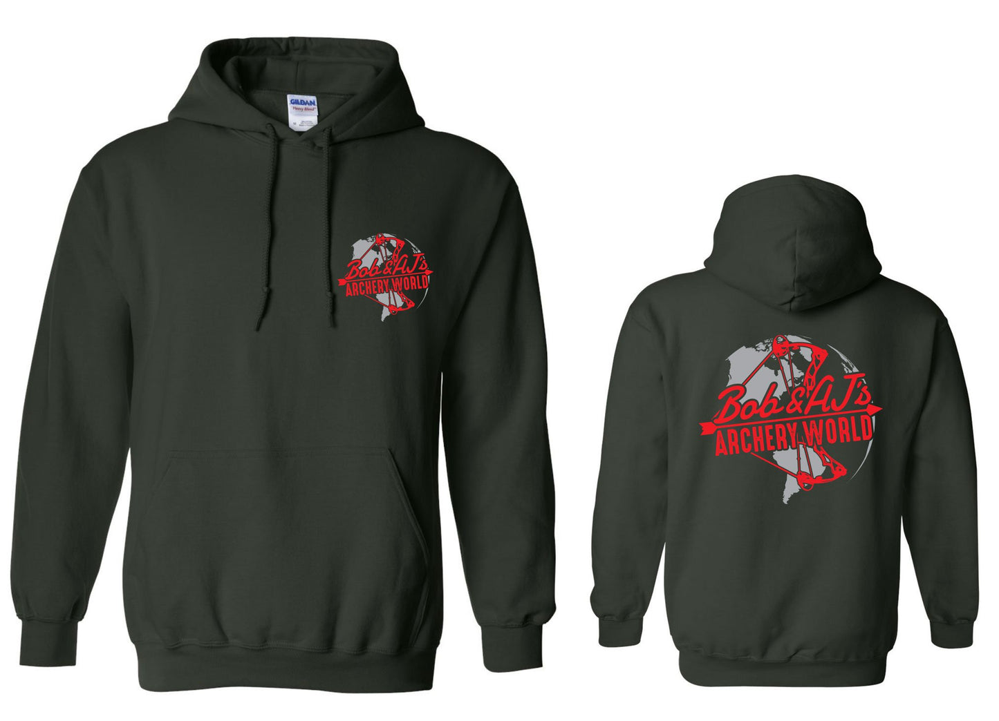 Bob And AJ Archery Unisex Hoodie Red and Gray