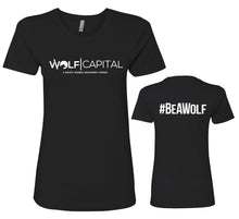 Load image into Gallery viewer, Wolf Capital Ladies Crew Neck Tee Design 2
