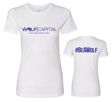 Load image into Gallery viewer, Wolf Capital Ladies Crew Neck Tee Design 2

