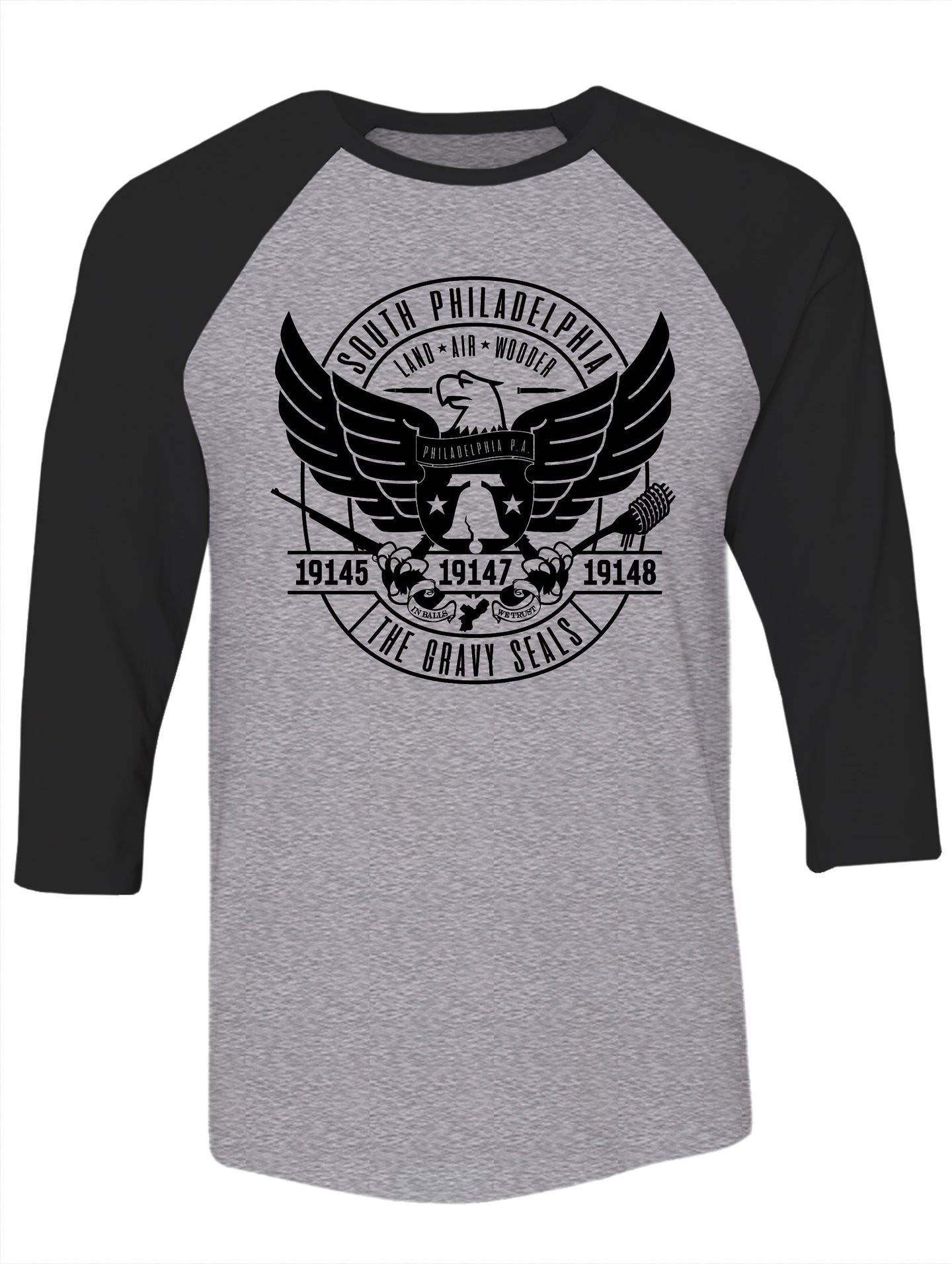 Philadelphia Gravy Seals Raglan 3/4 Sleeve