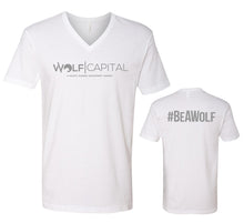 Load image into Gallery viewer, Wolf Capital Mens V Neck Tee Design 3
